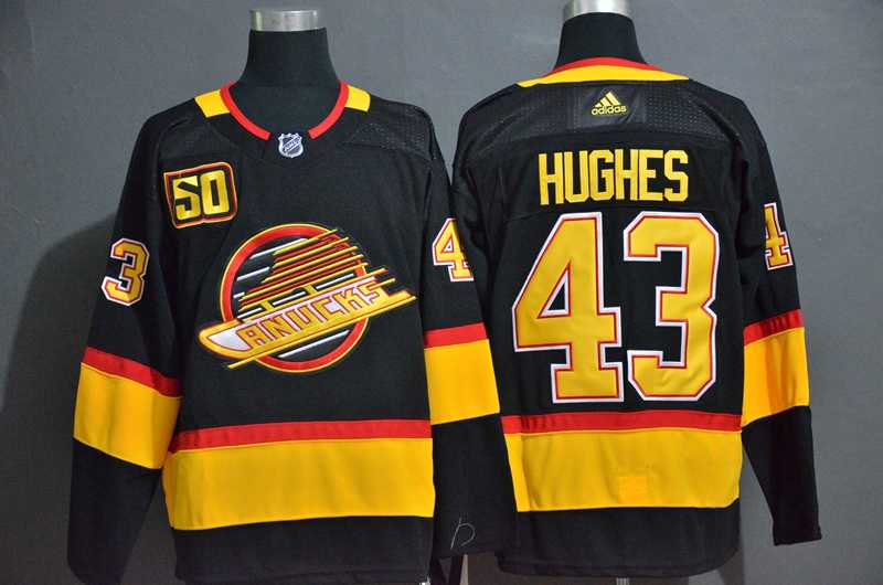 Canucks 43 Quinn Hughes Black 50th Season Adidas Jersey,We sell and wholesale Canucks 43 Quinn Hughes Black 50th Season Adidas Jersey on line form chian!
